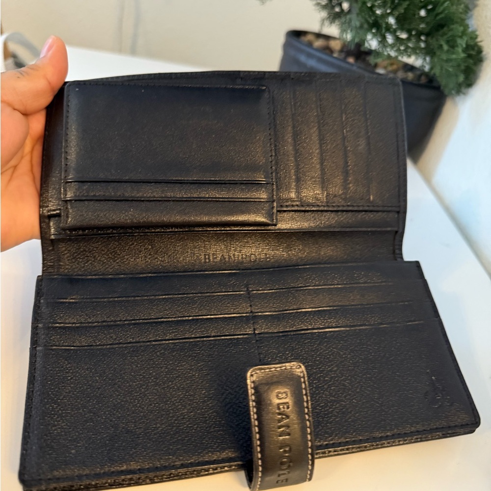 Bean pole Plaid Leather Wallet - Picture 4 of 6